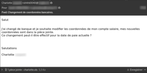 Exemple d'email Phishing changement RIB