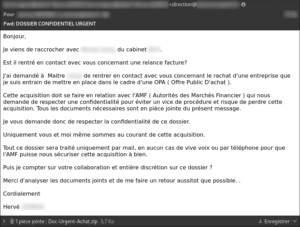 Exemple E-mail de Spear Phishing usurpant Microsoft 365